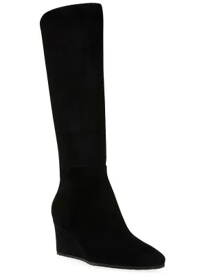 akvalonia Womens Faux Suede Wide Calf Knee-High Boots