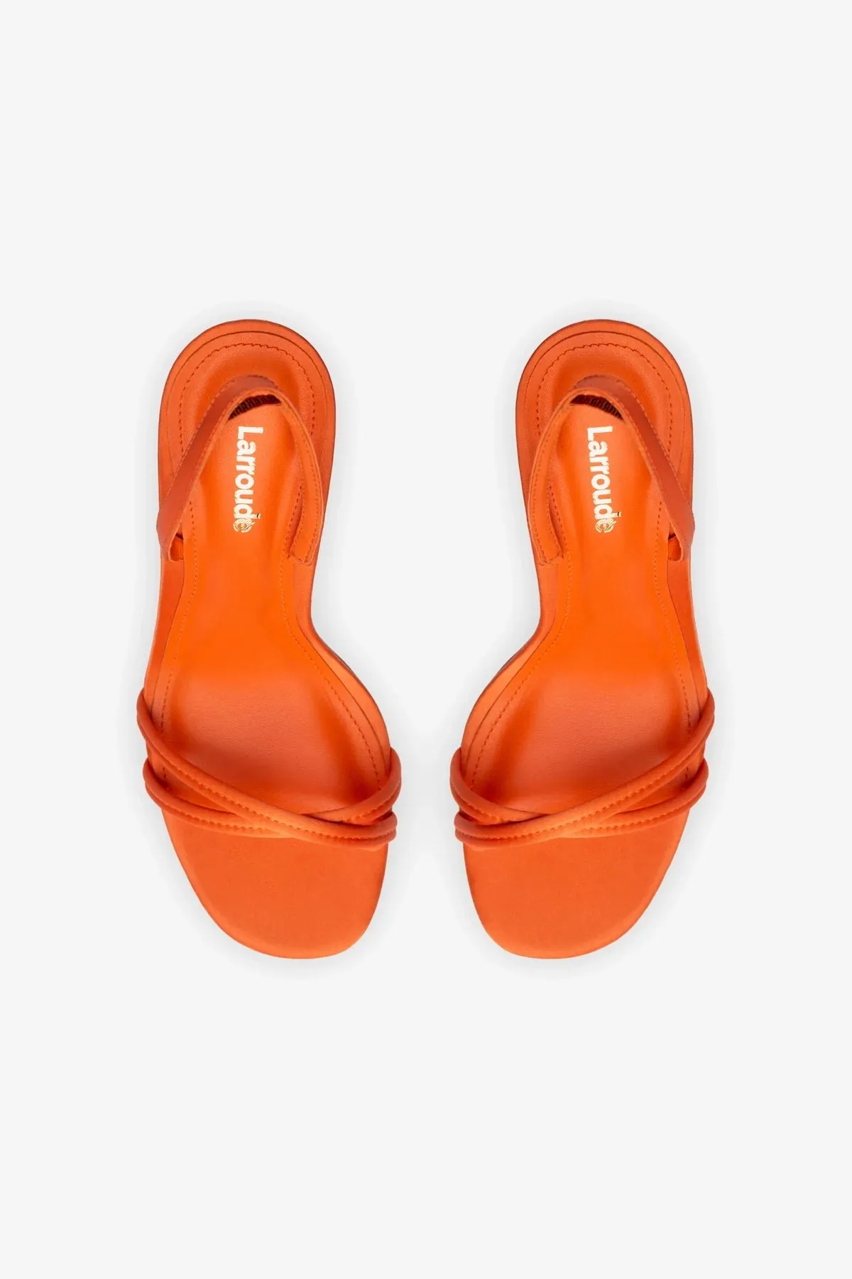Annie Sandal In Orange Satin