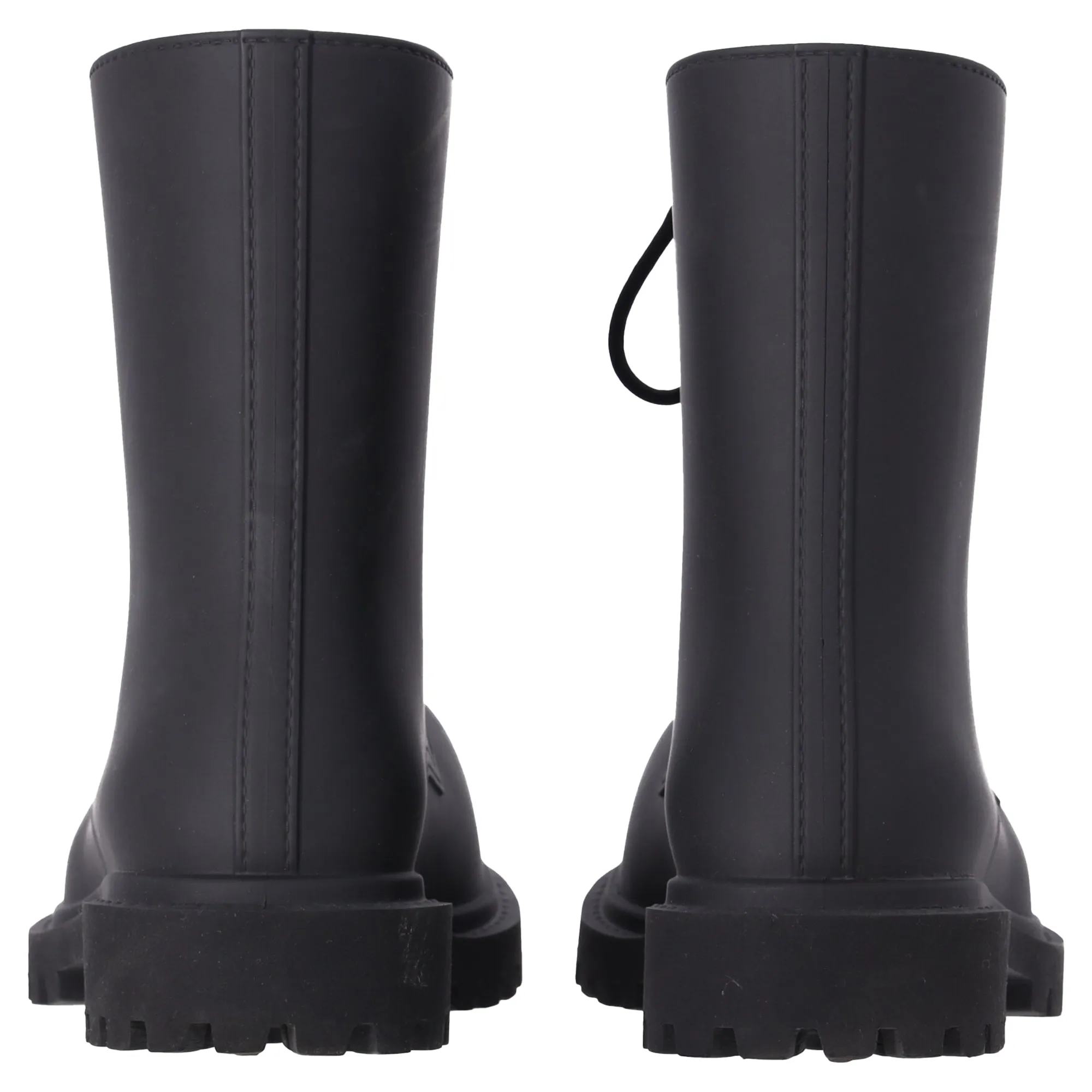 Balenciaga Steroid Lace Up Boots in Black Rubber