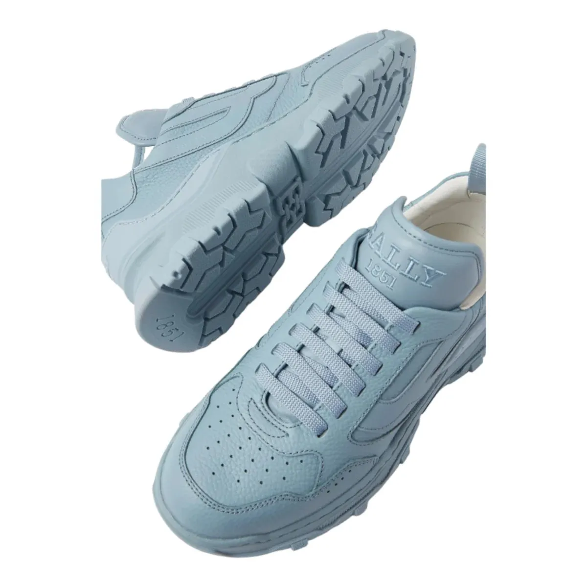 Bally Holden 6303024 Men's Poolside Light Blue Leather Sneakers