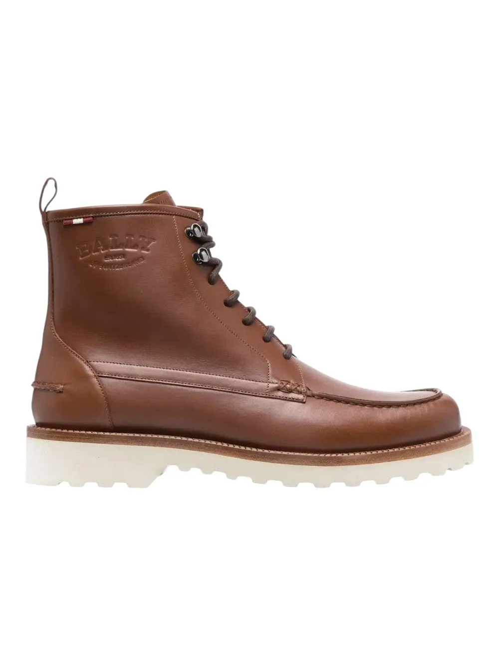 Bally Nokor 6239794 Men's Brown Moc Toe Leather Boots