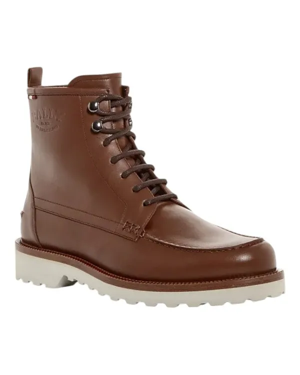 Bally Nokor 6239794 Men's Brown Moc Toe Leather Boots