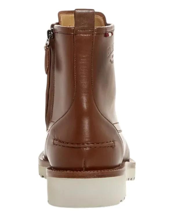 Bally Nokor 6239794 Men's Brown Moc Toe Leather Boots