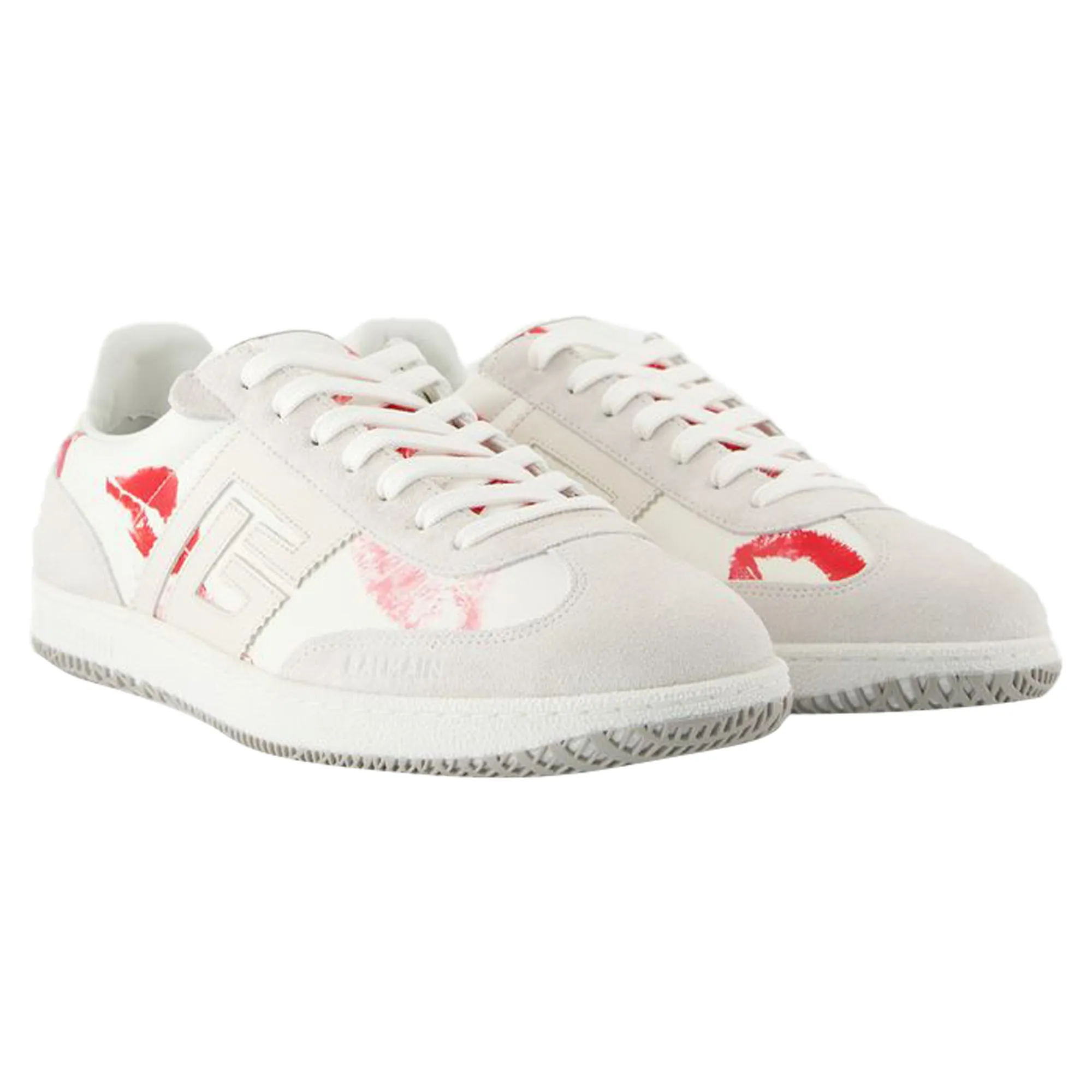 Balmain Swan Sneakers - Balmain - Leather - White/Red