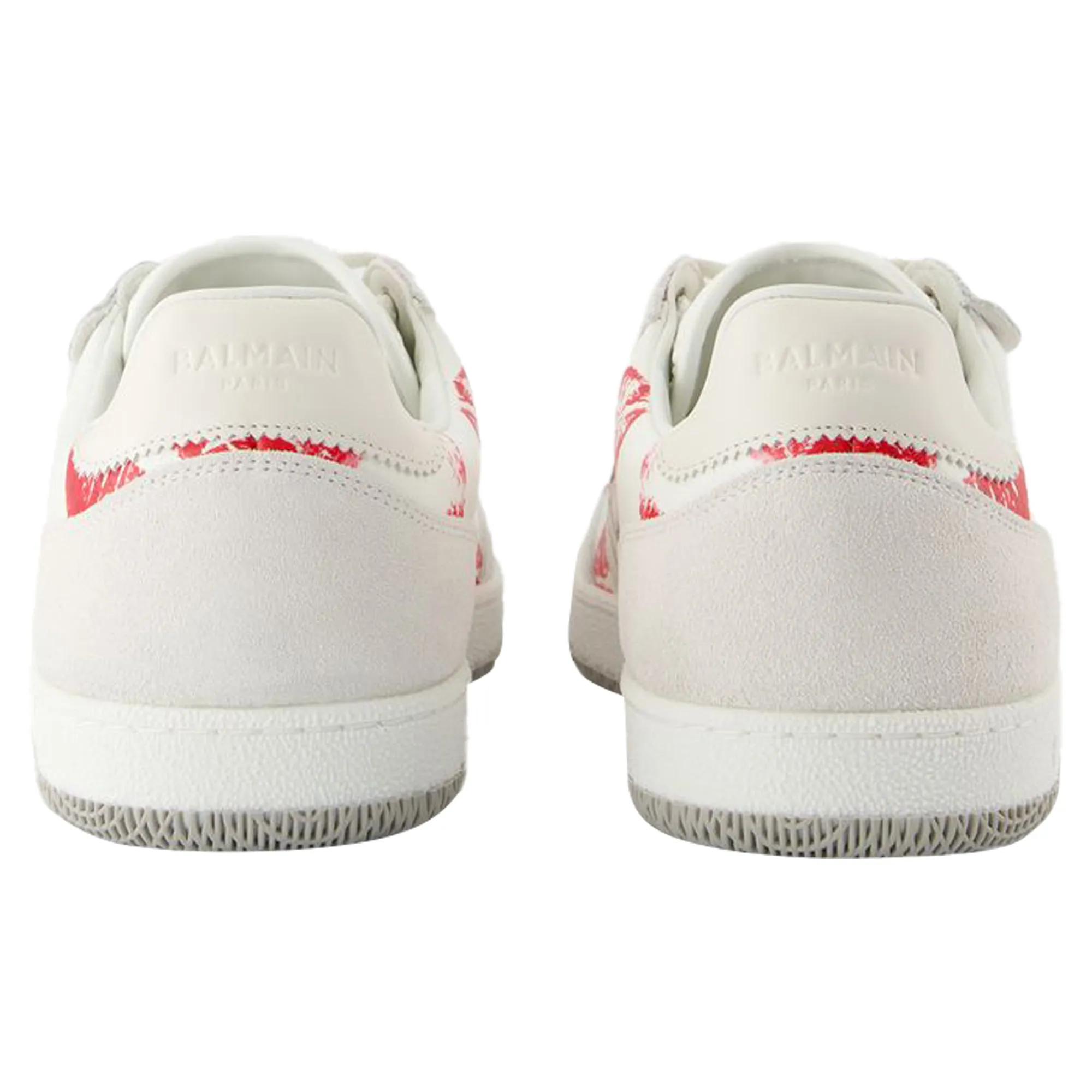 Balmain Swan Sneakers - Balmain - Leather - White/Red