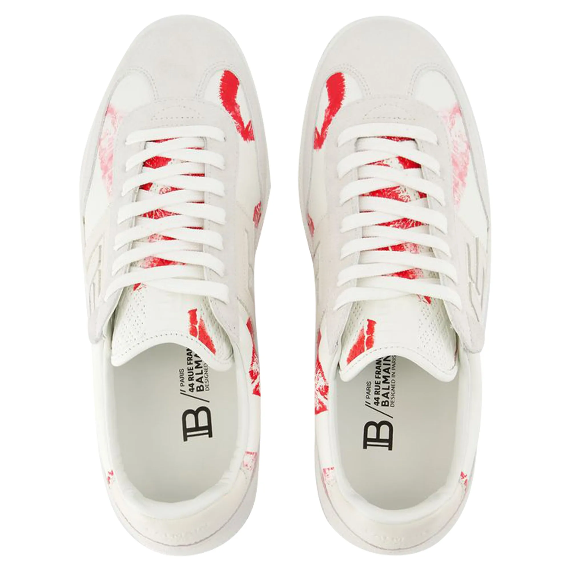 Balmain Swan Sneakers - Balmain - Leather - White/Red