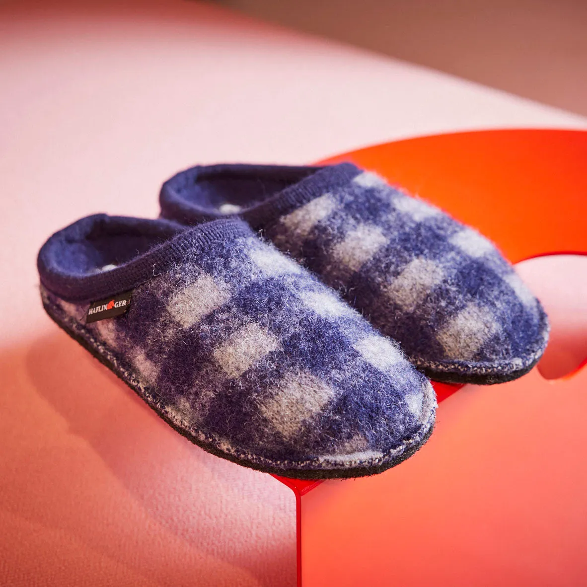 Boiled Wool Slippers - Flair Plaid - Ocean AW24 (Adults 36-46)