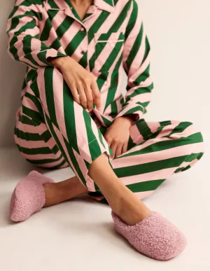 Borg Ballerina Slippers-Pink