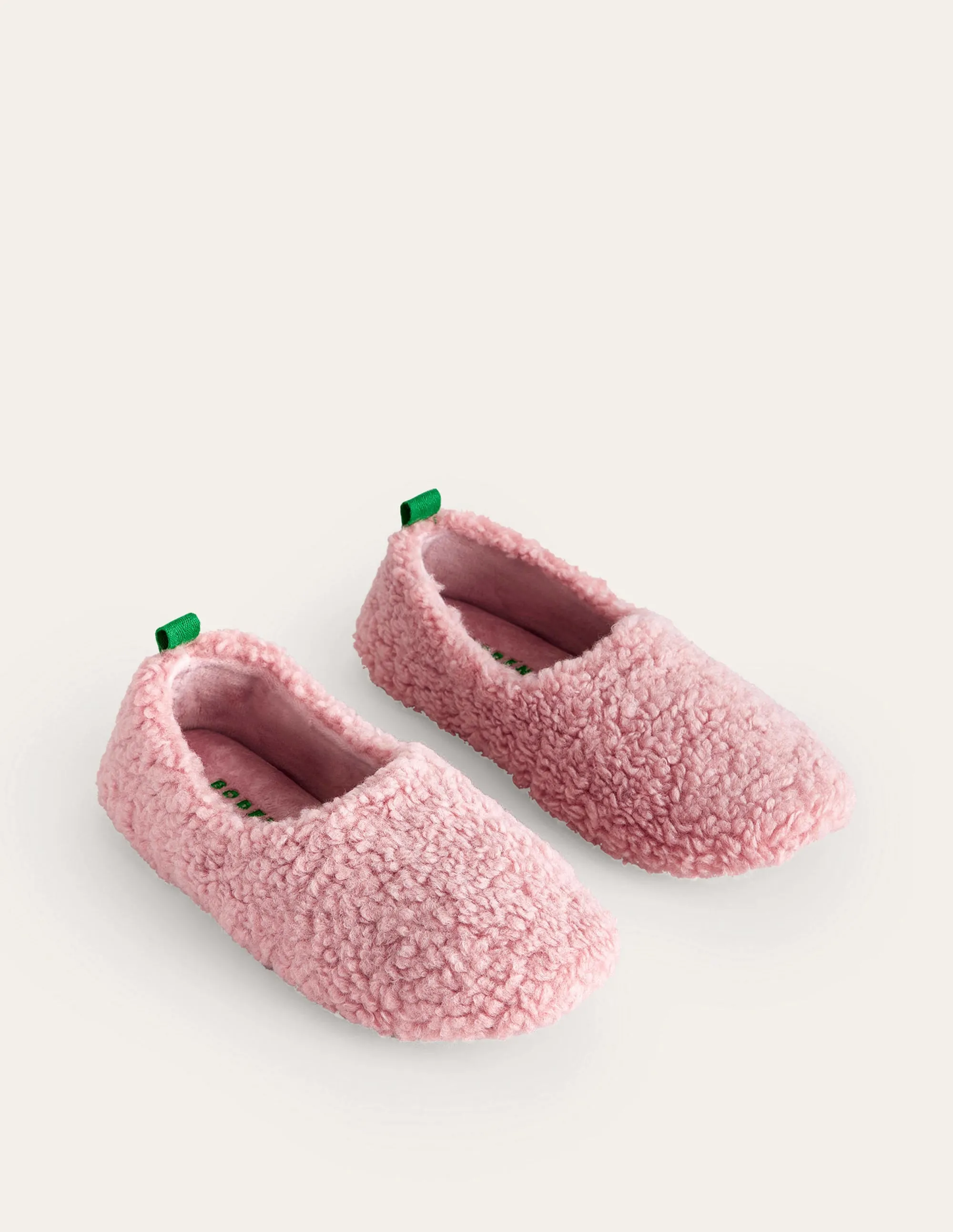 Borg Ballerina Slippers-Pink