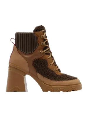 Brex Heel Cozy Boots In Tawny Buff, Blackened Brown