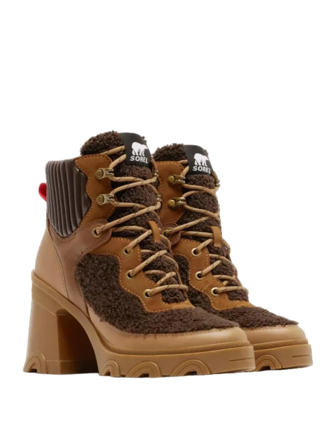 Brex Heel Cozy Boots In Tawny Buff, Blackened Brown