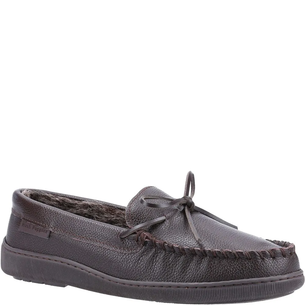 Brown Ace Leather Slippers