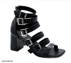 Buckle Down Heel Black