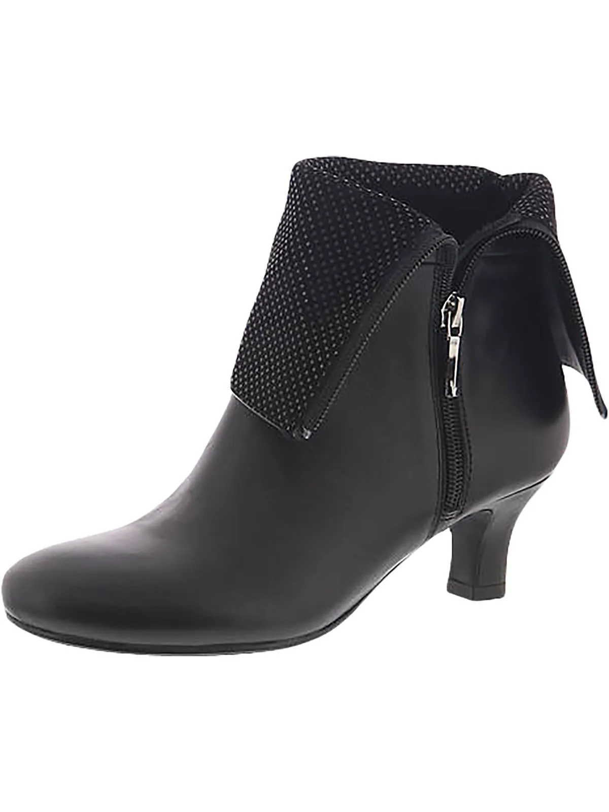 Carley Womens Leather Almond Toe Mid-Calf Boots