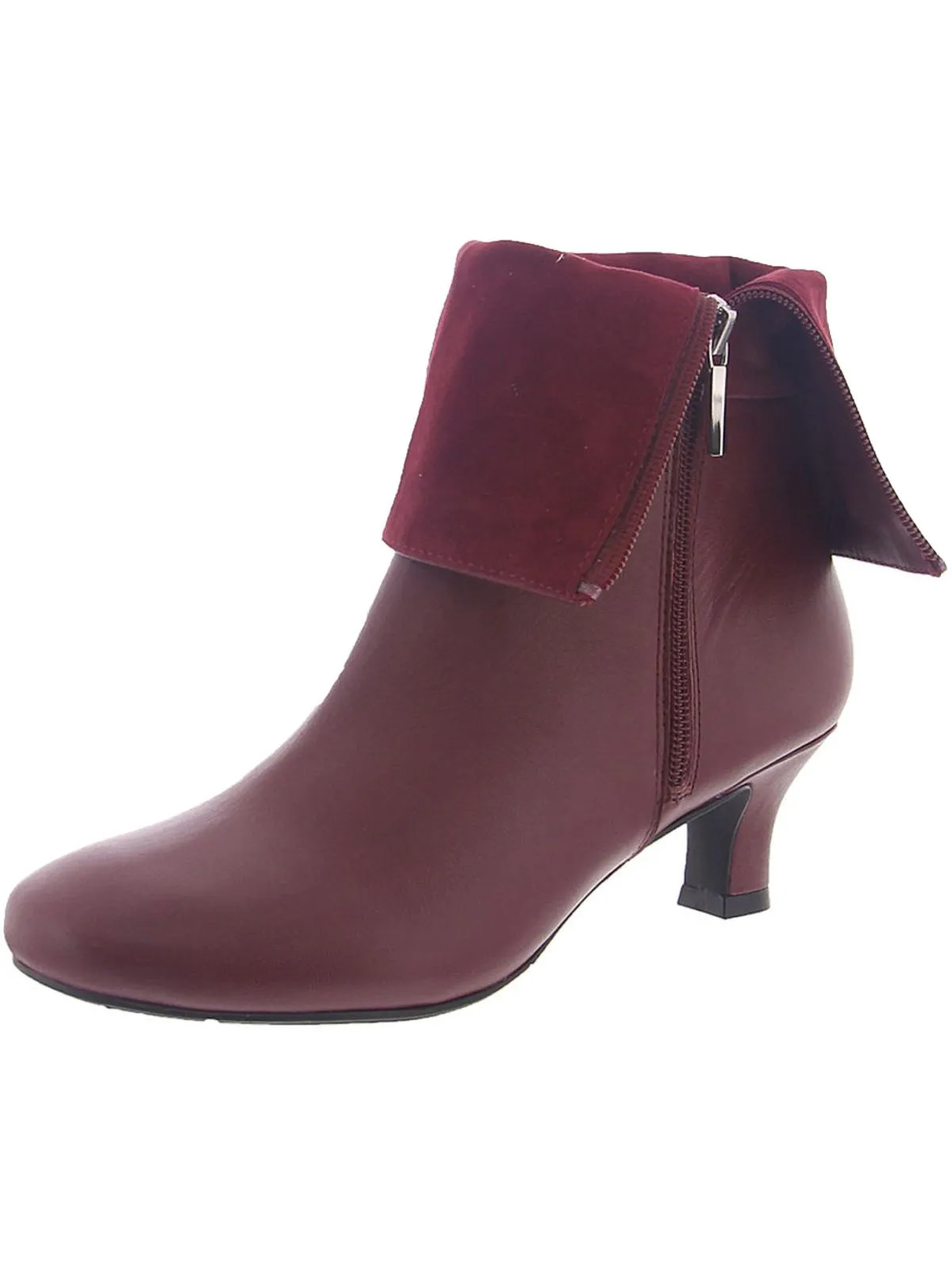 Carley Womens Leather Almond Toe Mid-Calf Boots