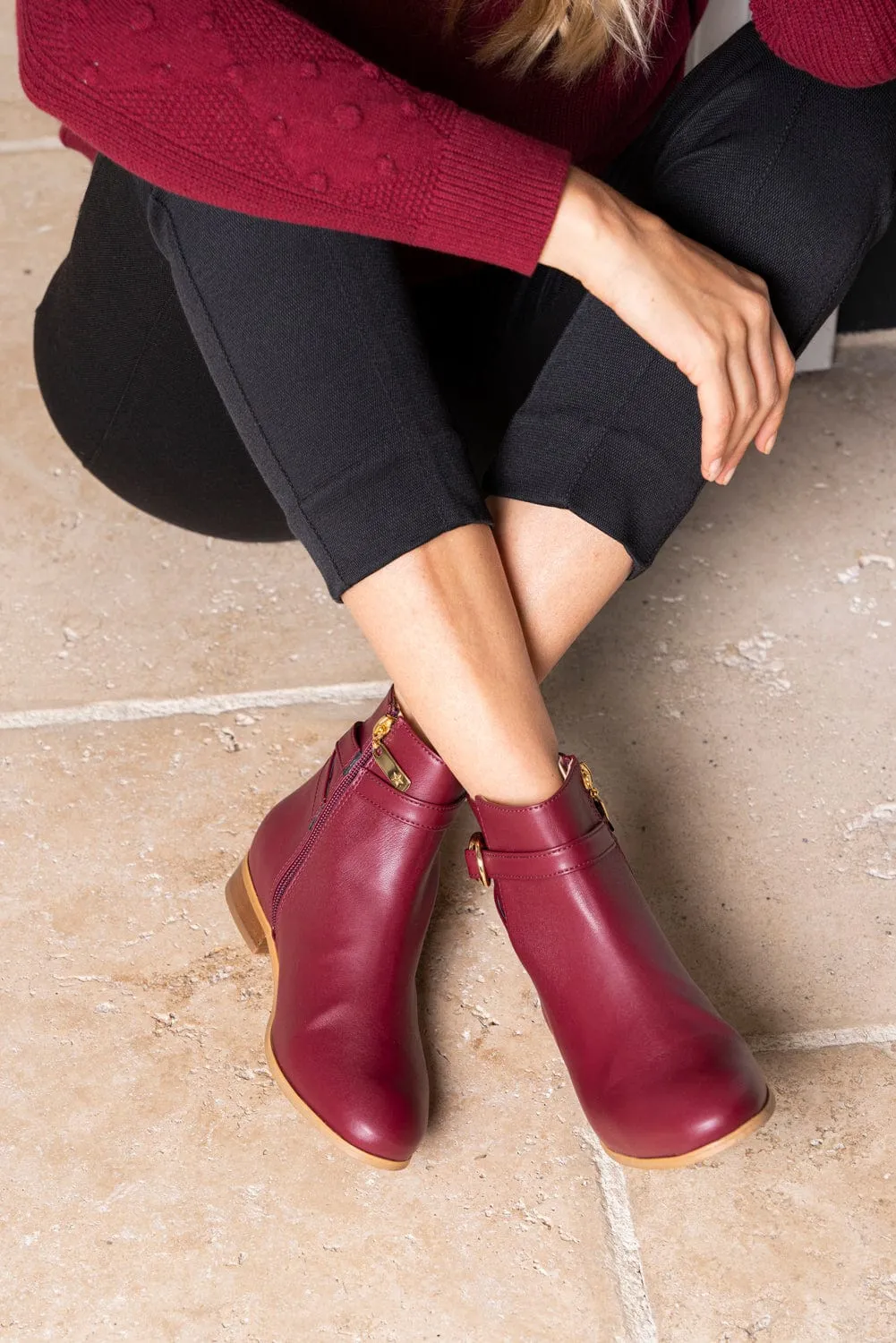 Ceres Recycled Grain Leather Vegan Boot | Red
