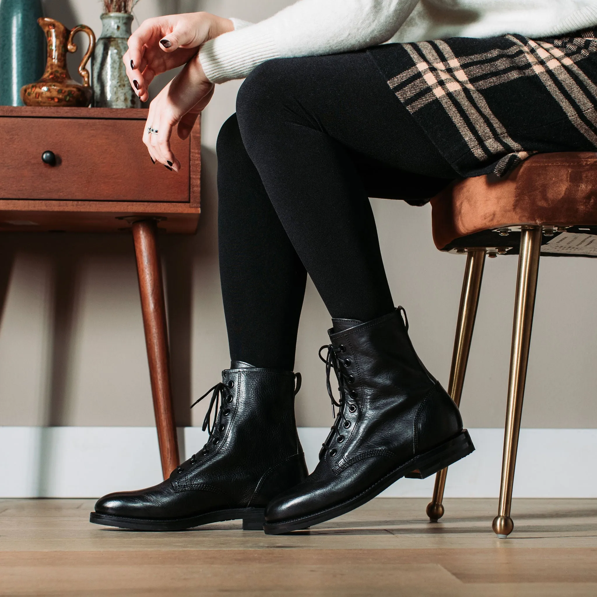 Combat Boot Nero Nappa