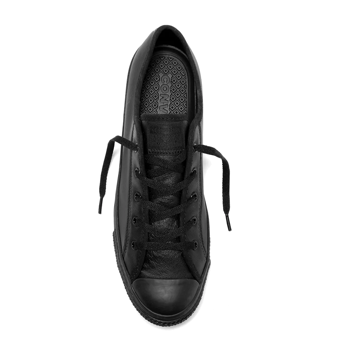 CONVERSE WOMEN'S CHUCK TAYLOR ALL STAR DAINTY LOW TOP TRIPLE BLACK LEATHER SHOE