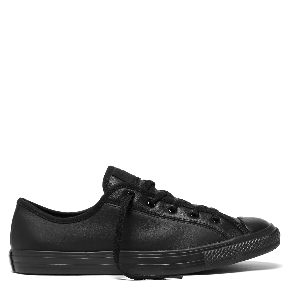 CONVERSE WOMEN'S CHUCK TAYLOR ALL STAR DAINTY LOW TOP TRIPLE BLACK LEATHER SHOE
