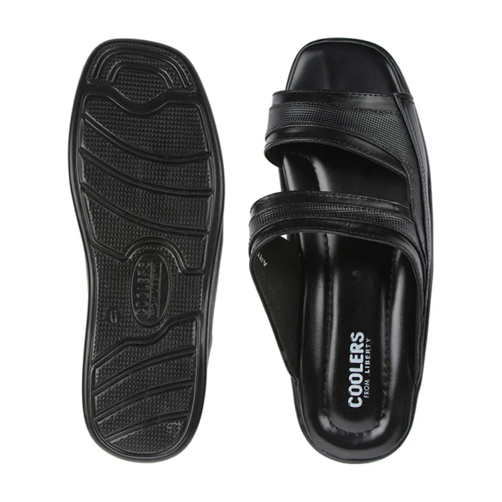 Coolers Casual Black Slippers For Men 2050-01 By Liberty