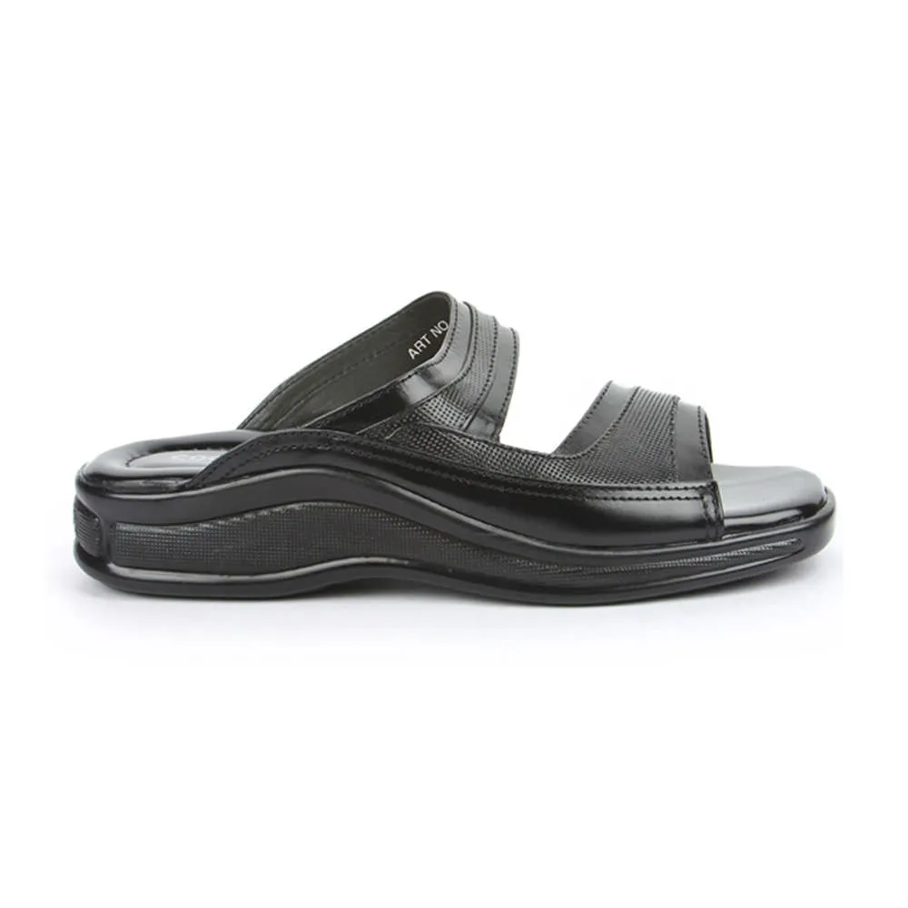 Coolers Casual Black Slippers For Men 2050-01 By Liberty