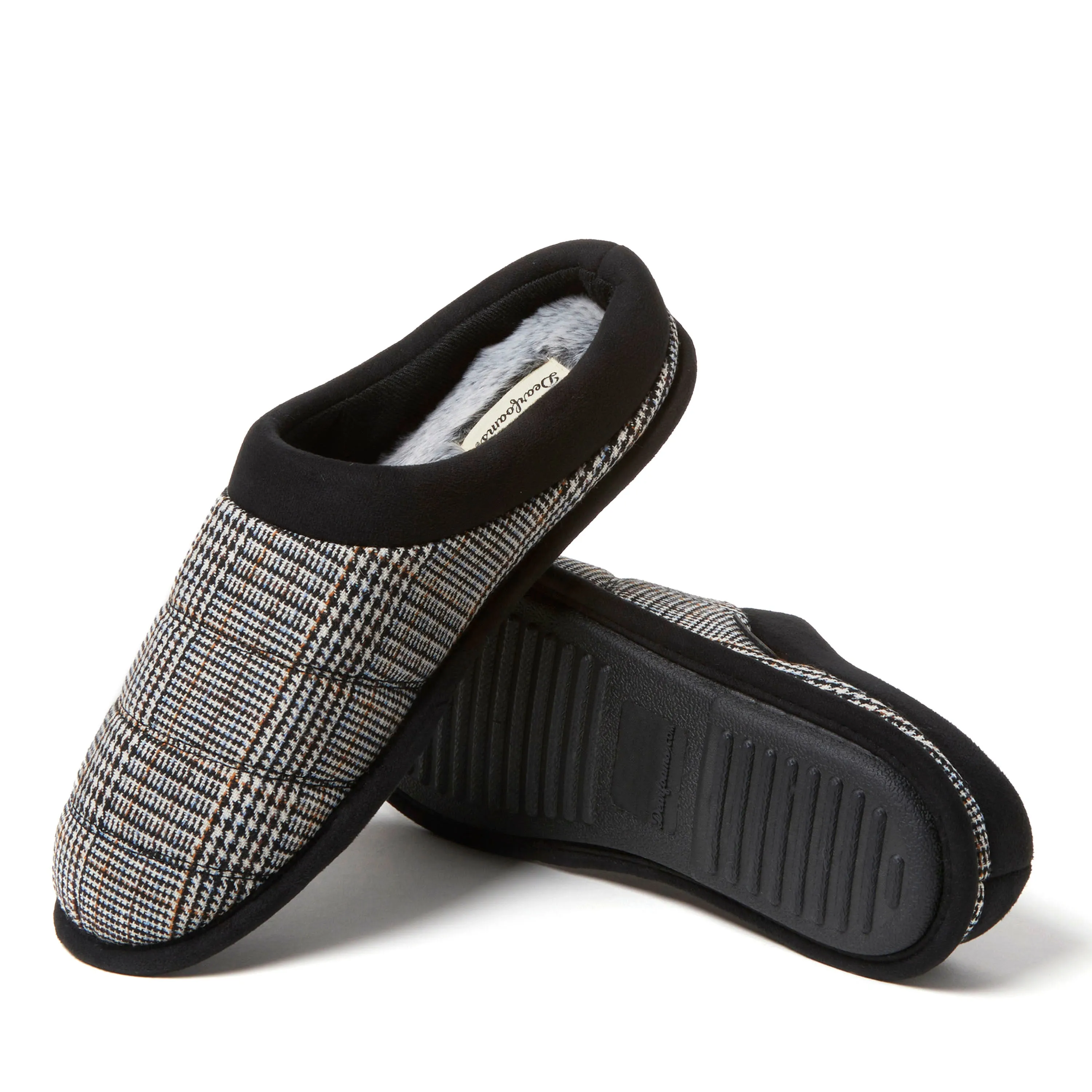 Dearfoams Men's Asher Quilted Plaid Clog House Slipper