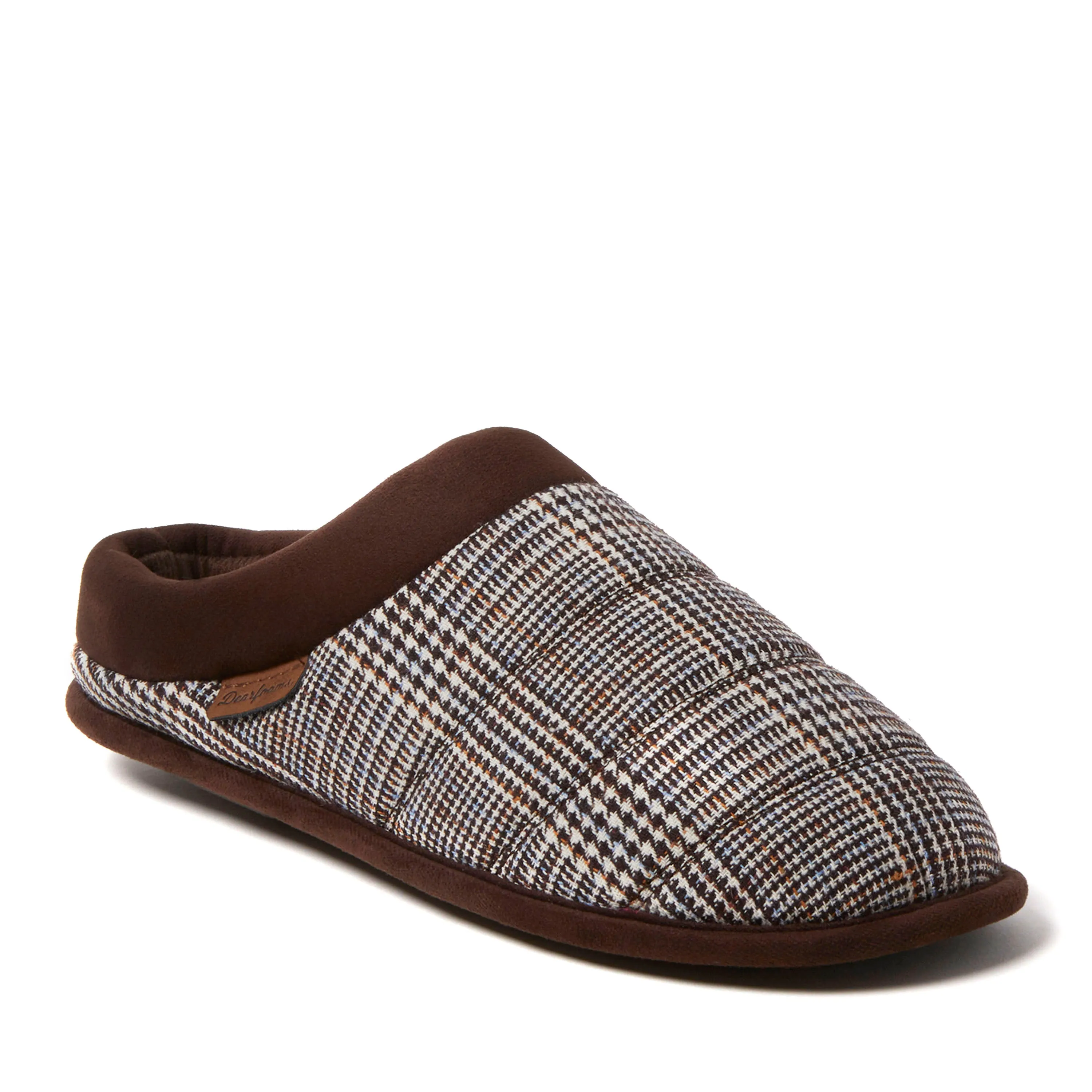 Dearfoams Men's Asher Quilted Plaid Clog House Slipper