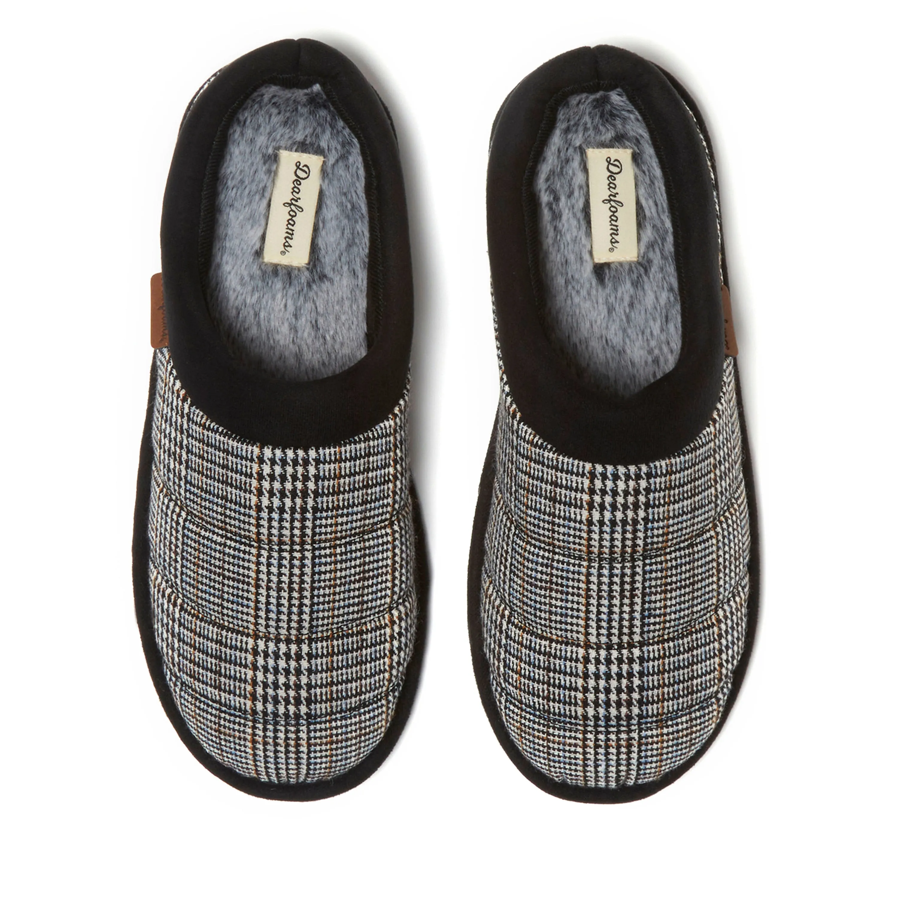 Dearfoams Men's Asher Quilted Plaid Clog House Slipper