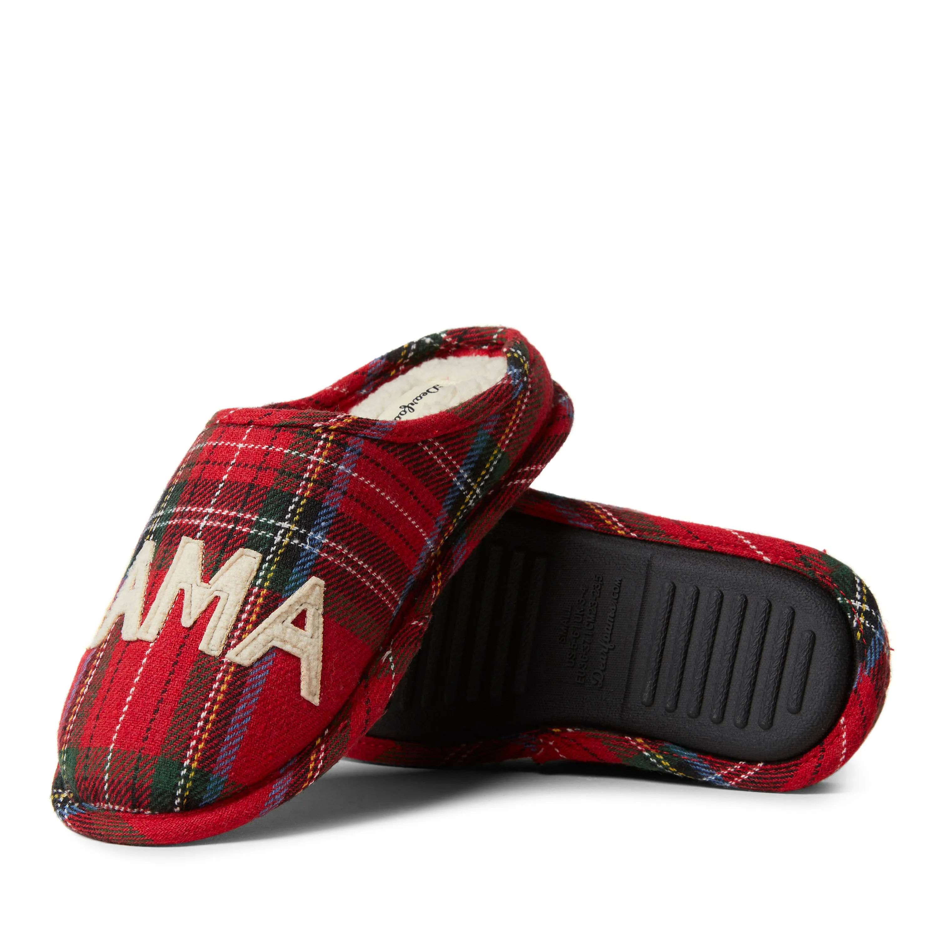 Dearfoams Women's Plaid Mama Bear Mom Clog House Slipper