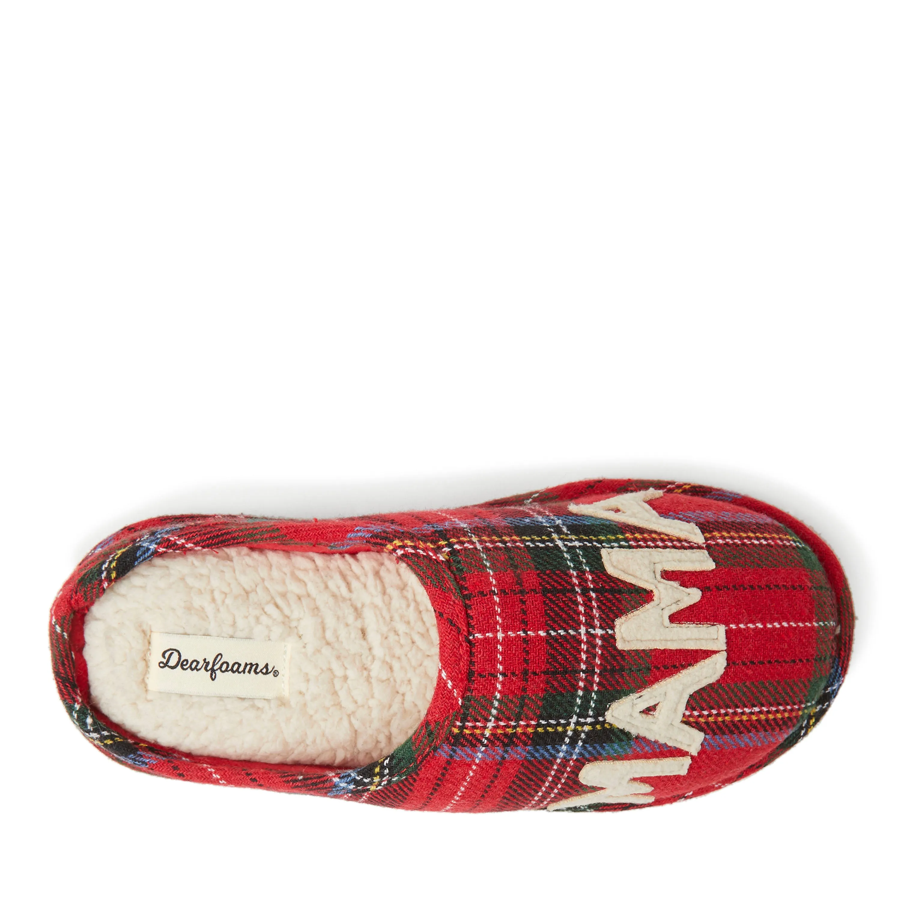 Dearfoams Women's Plaid Mama Bear Mom Clog House Slipper