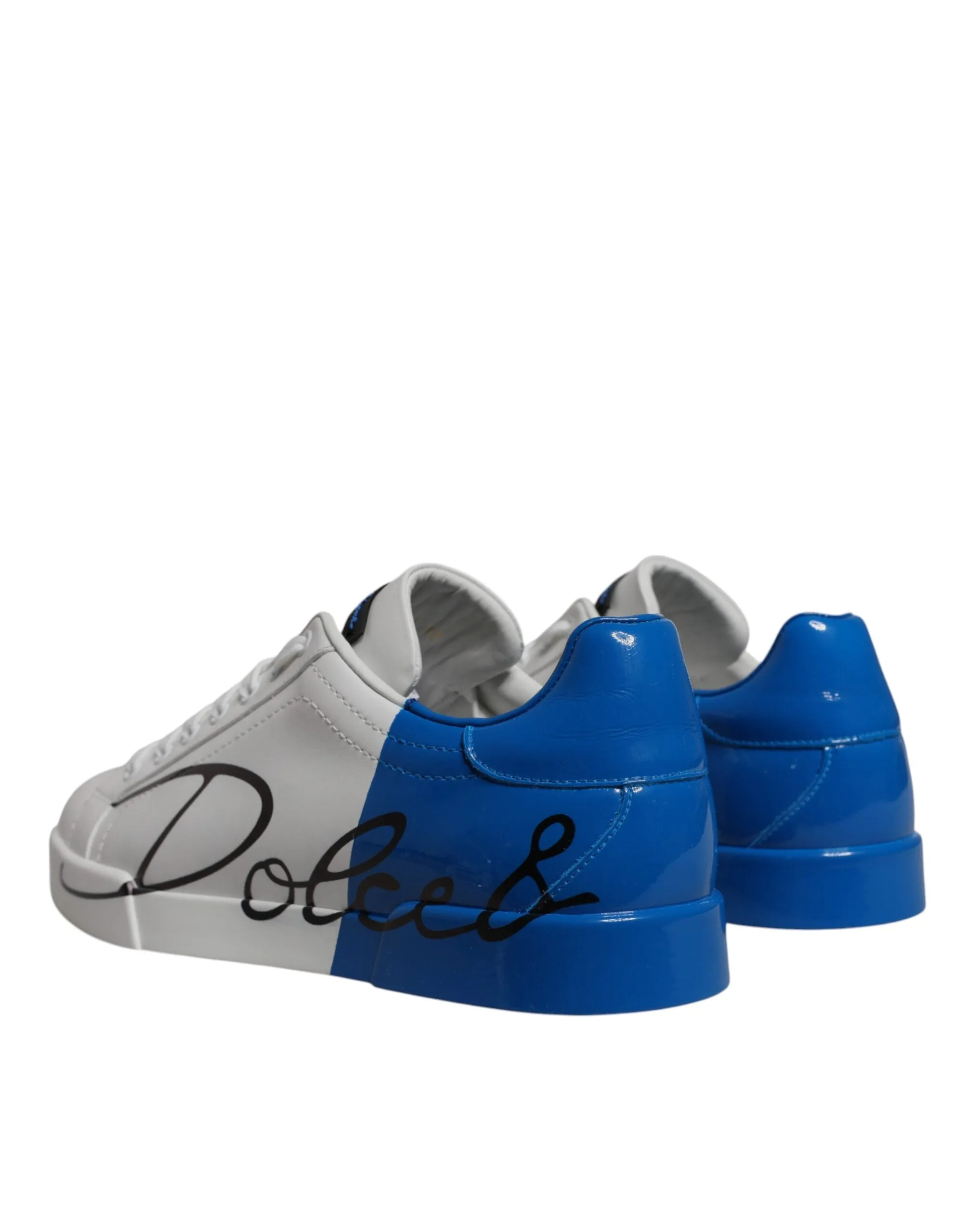 Dolce & Gabbana blue Leather Logo Low Top Sneakers Men's Shoes