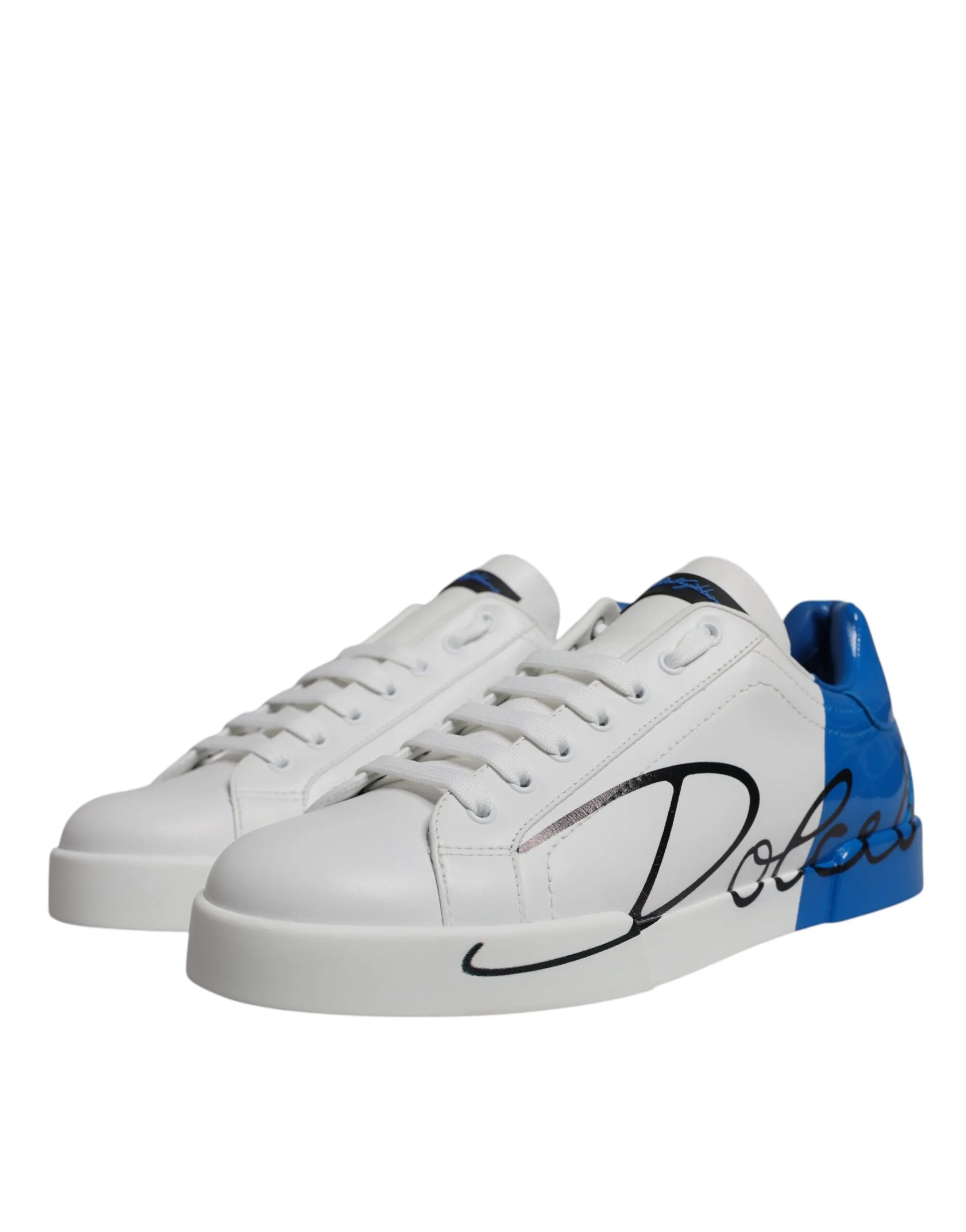 Dolce & Gabbana blue Leather Logo Low Top Sneakers Men's Shoes