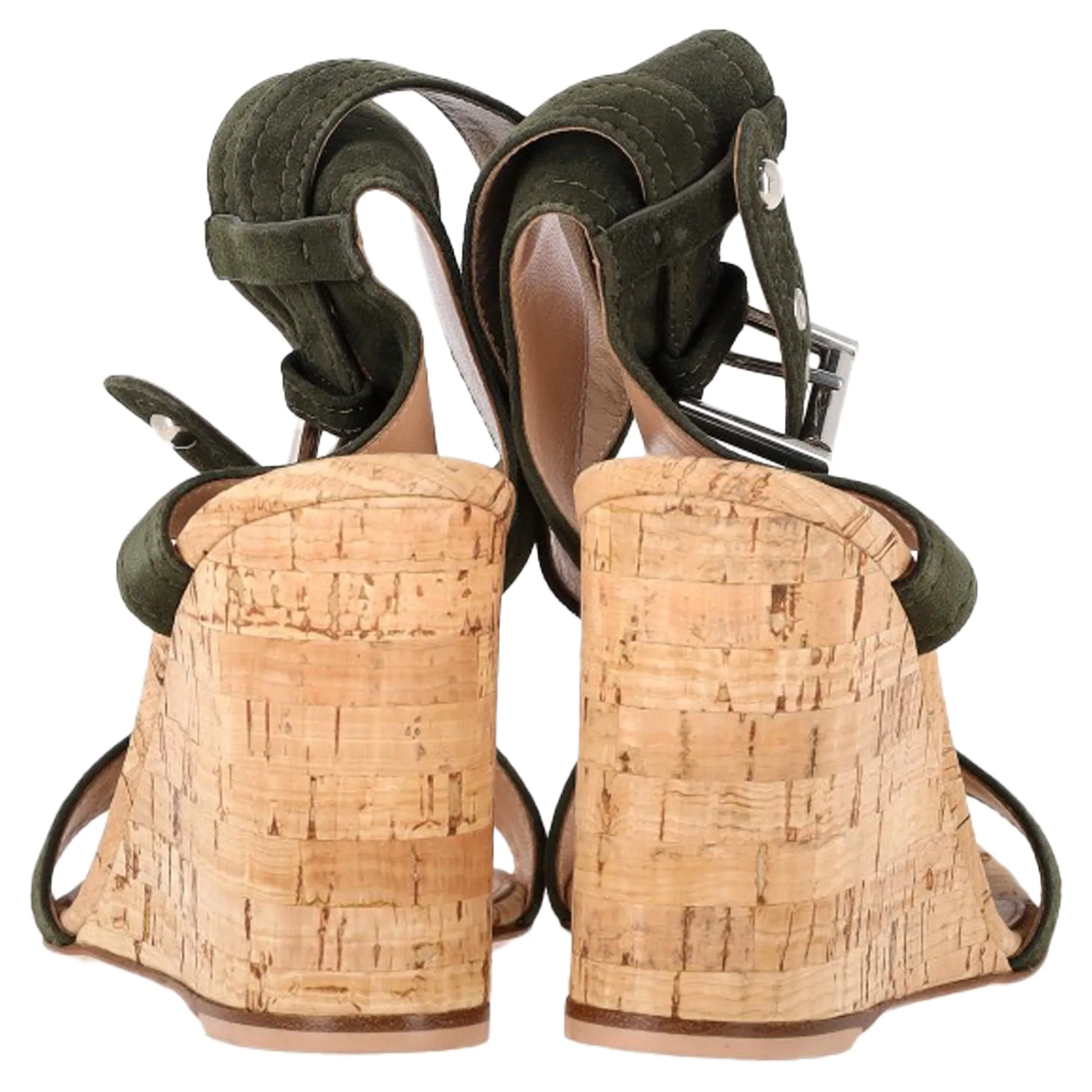 Gianvito Rossi Portofino Wedge in Green Suede