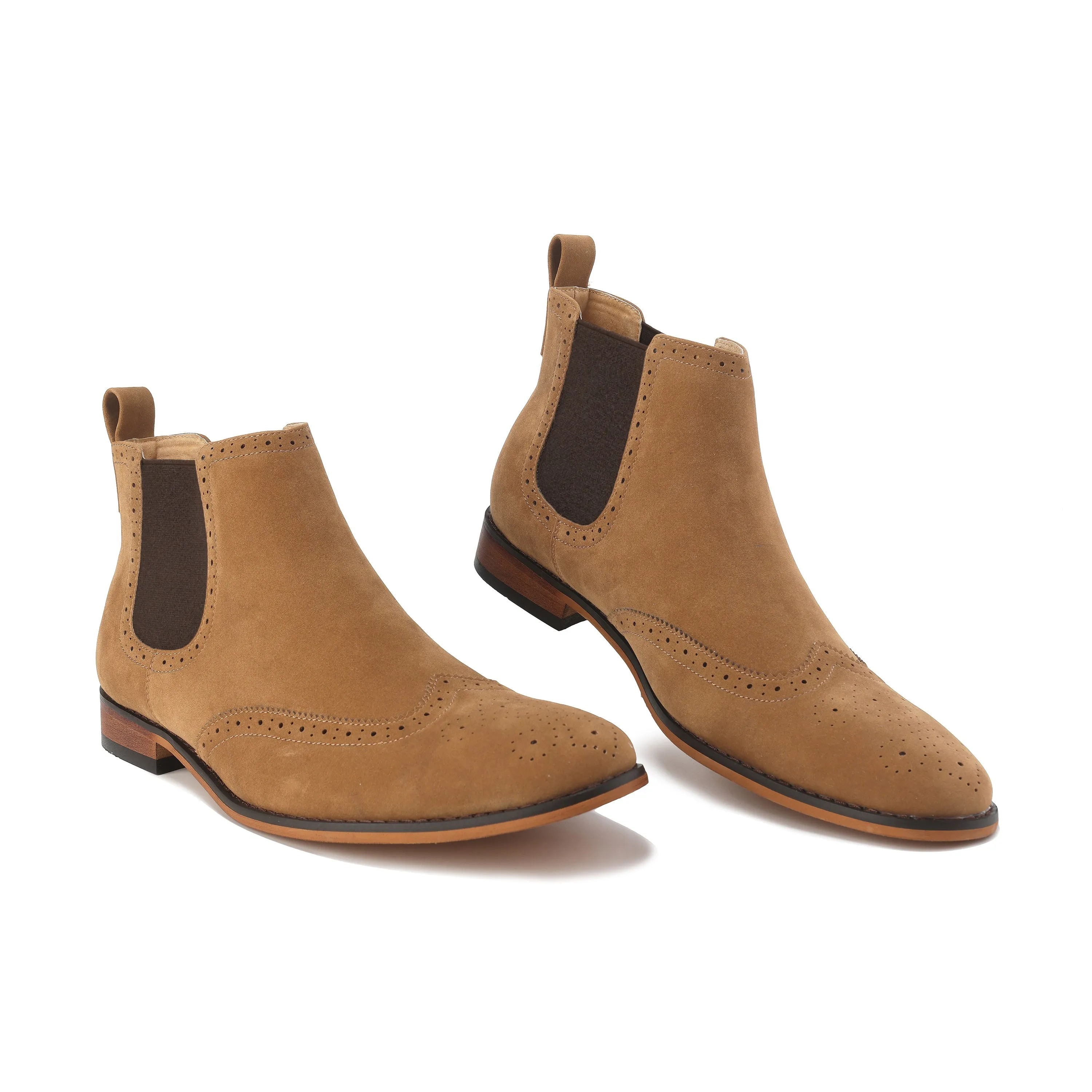 Gino Vitale Men's Slip On Wing Tip Chelsea Boots??