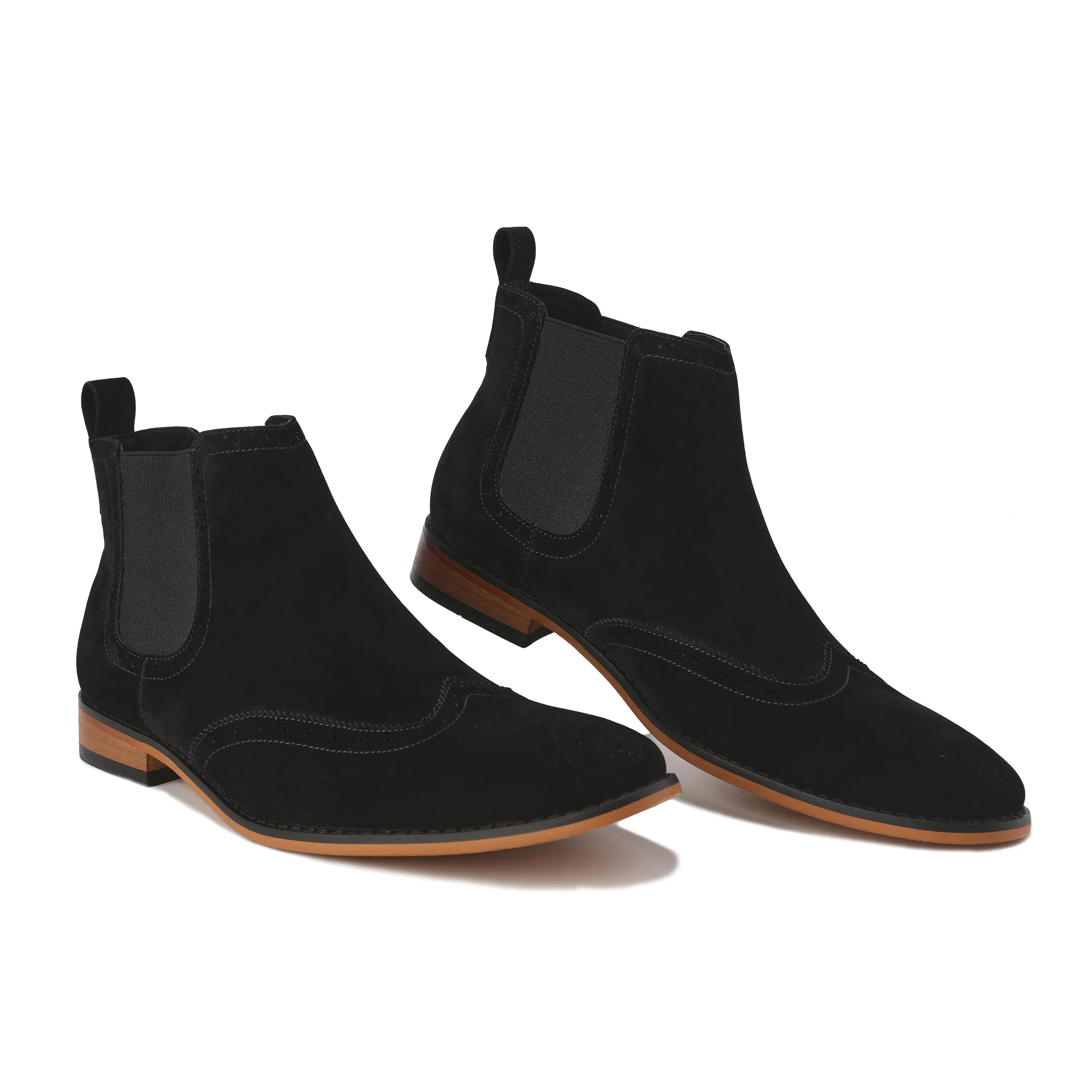 Gino Vitale Men's Slip On Wing Tip Chelsea Boots??