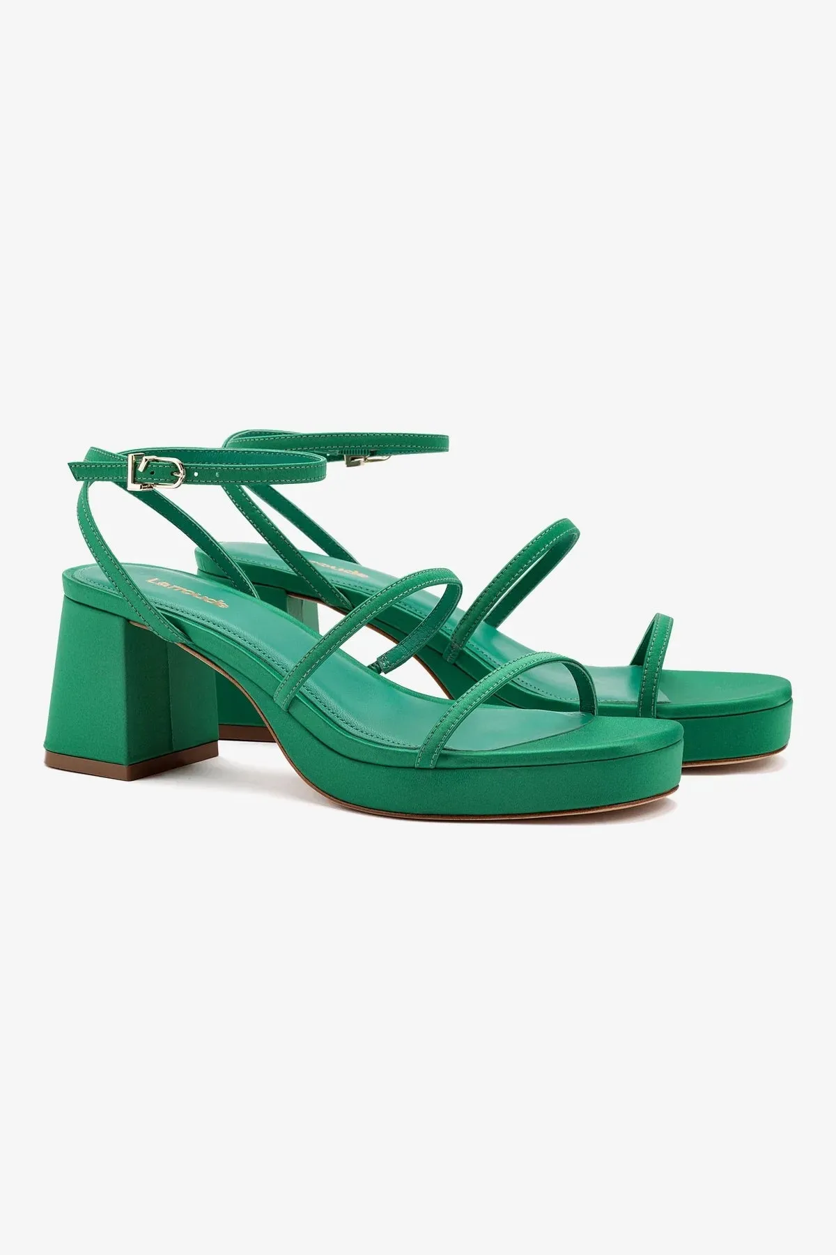Gio Sandal In Green Satin