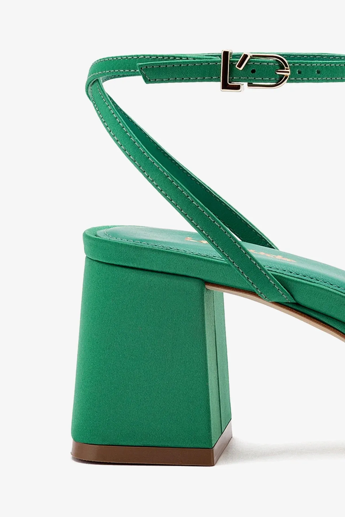 Gio Sandal In Green Satin
