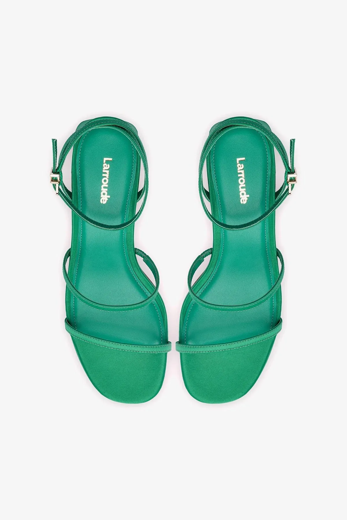 Gio Sandal In Green Satin