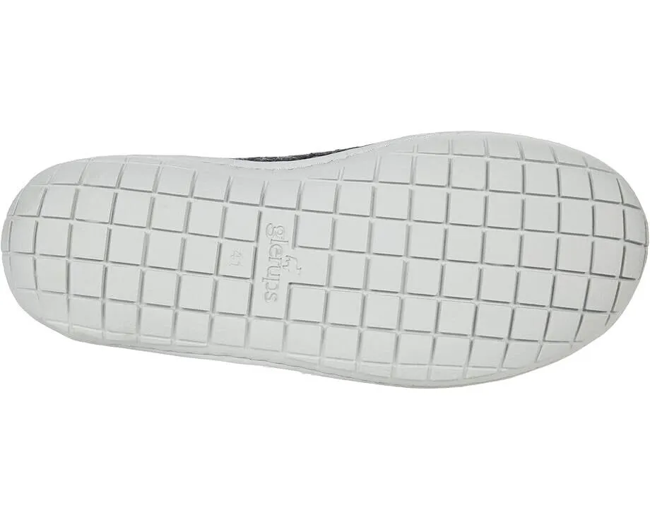 Glerups Slipper Unisex M10/W12 Charcoal Wool Round Toe Slip-On Comfort KHD451
