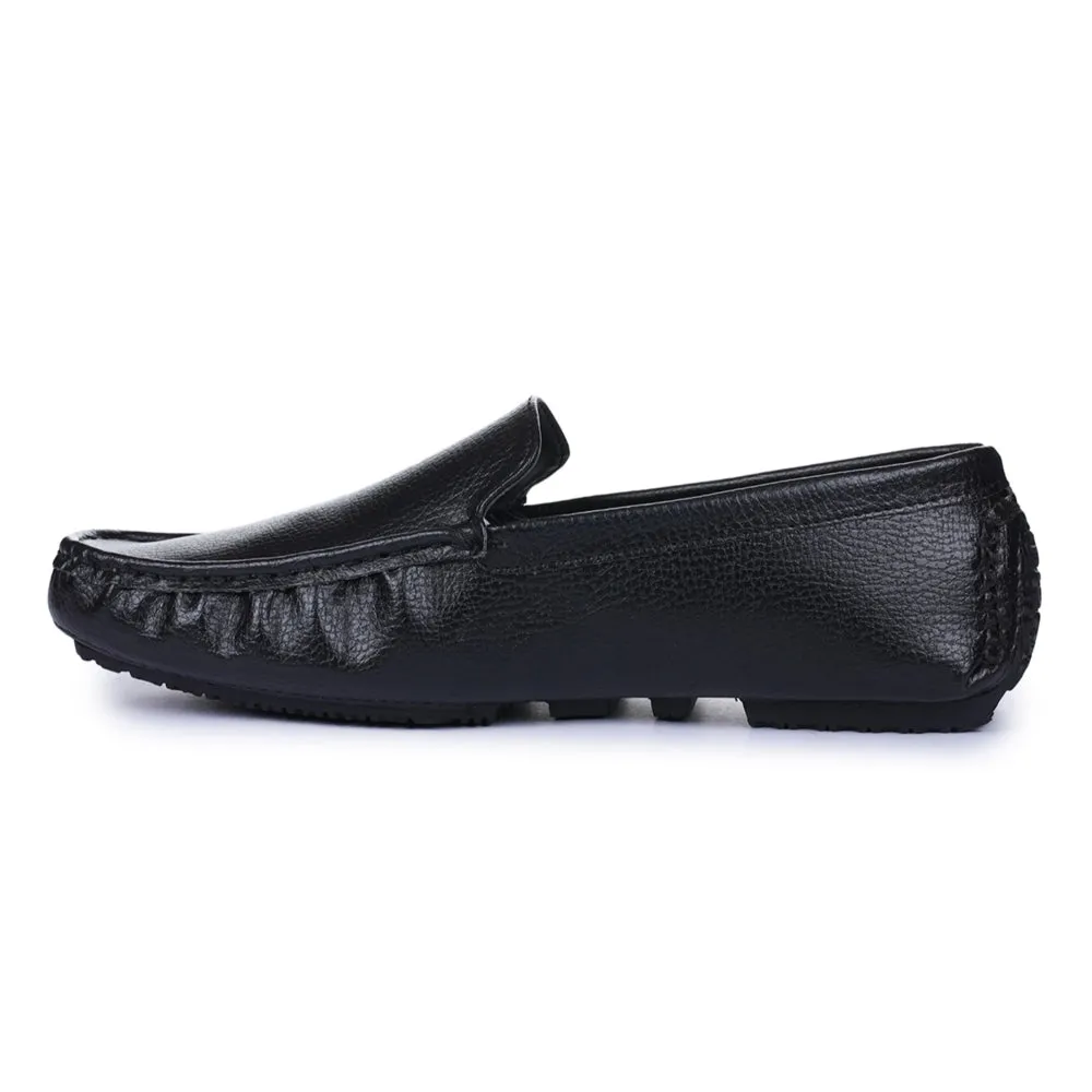 Gliders Black Casual Loafer Shoes For Men 2101-01 By Liberty