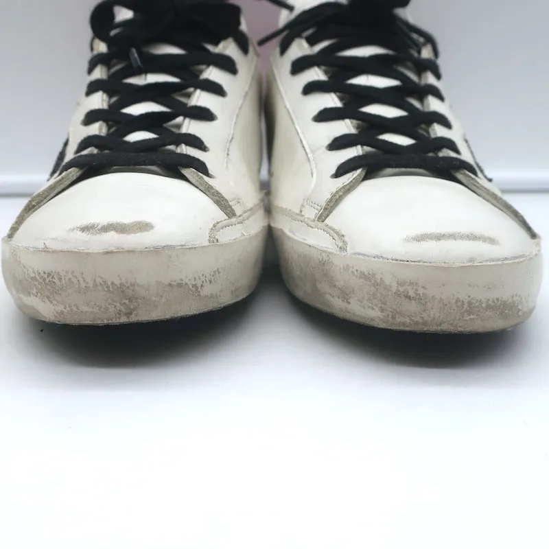 Golden Goose Superstar Glitter Star Sneakers White Leather & Pink Snake Size 38