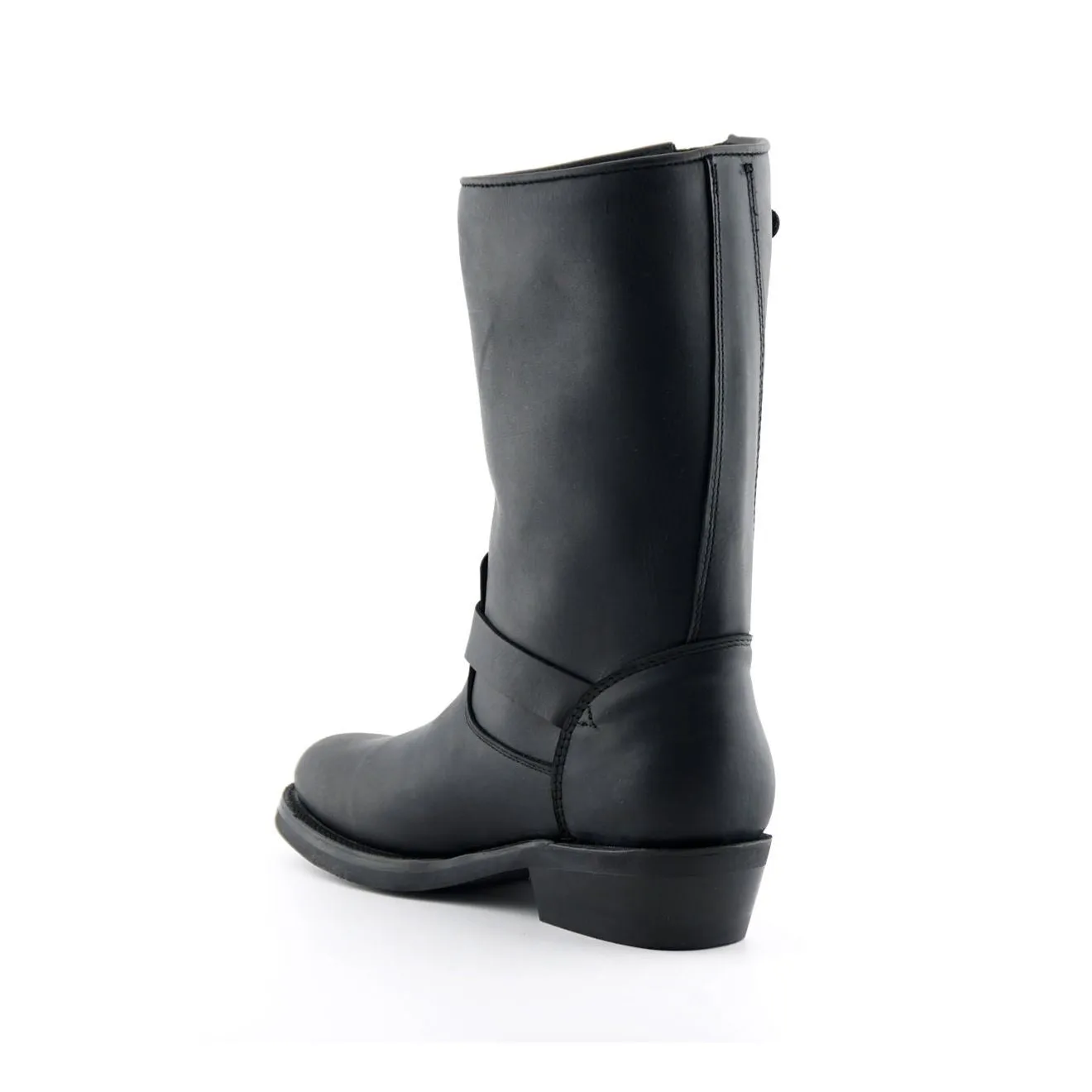 Grinders Unisex Black Smooth Sole Western Leather Boots-Rebel
