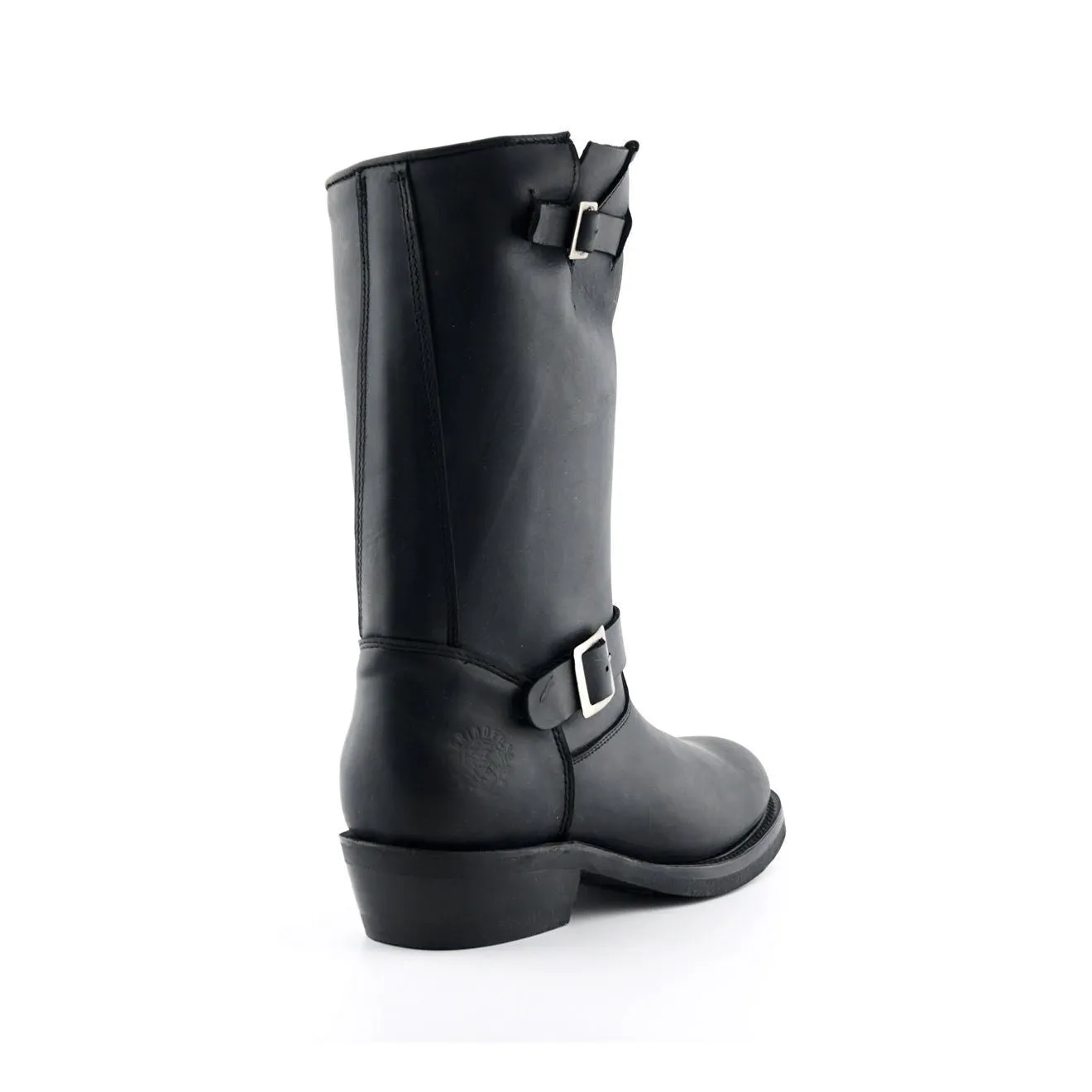 Grinders Unisex Black Smooth Sole Western Leather Boots-Rebel