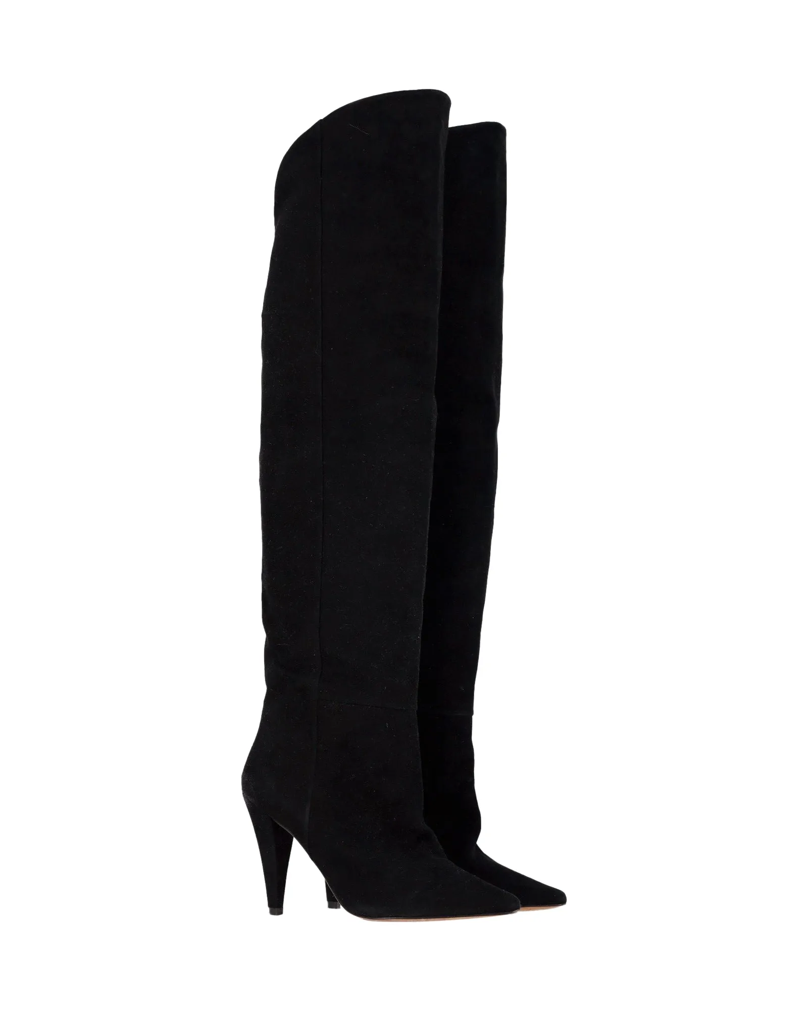 Iro Alma Over-The-Knee Boots in Black Suede
