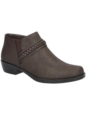 Jalia Womens Faux Leather Braided Ankle Boots