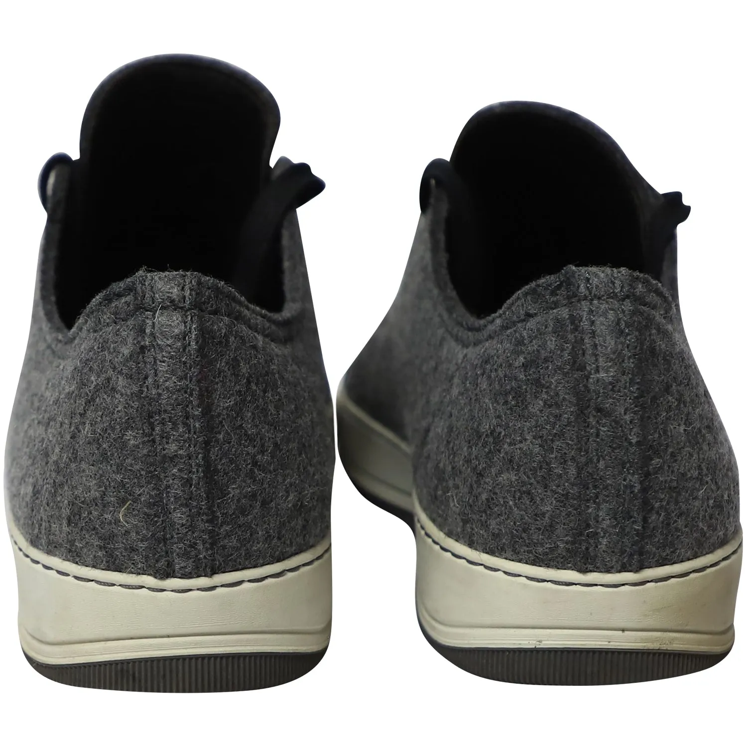 Lanvin DBB1 Felt Low-Top Sneakers in Grey Wool