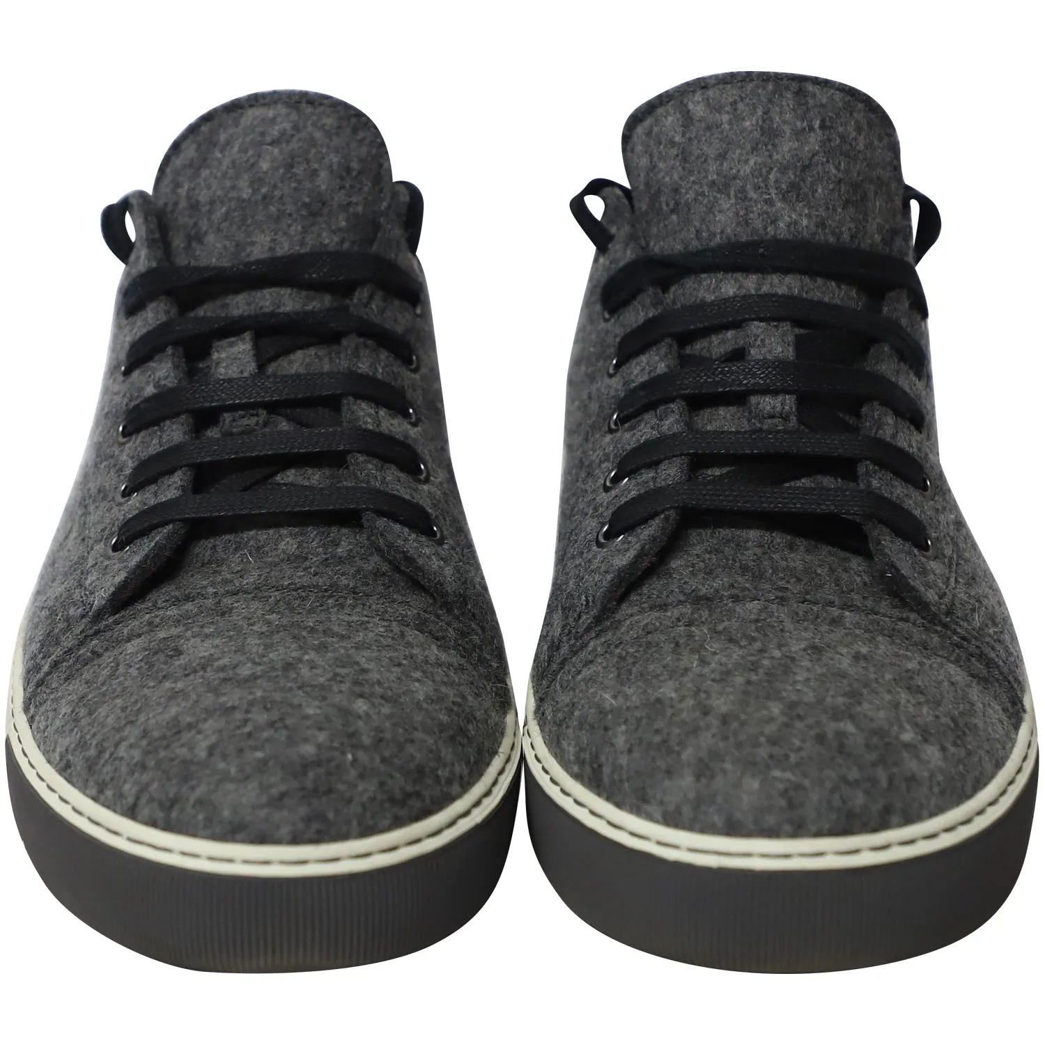 Lanvin DBB1 Felt Low-Top Sneakers in Grey Wool