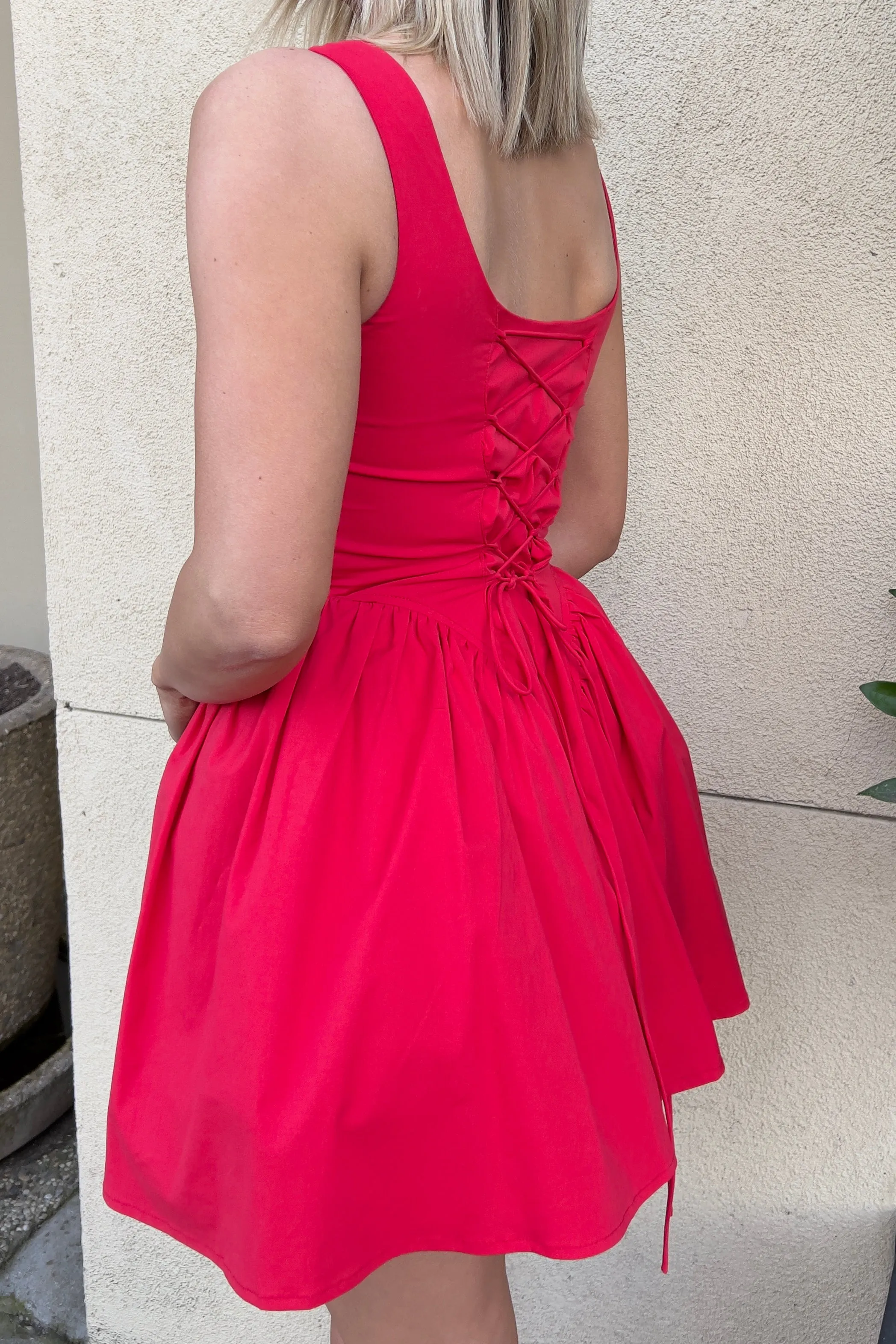 LOVE FIERCE LACE UP CORSET DRESS