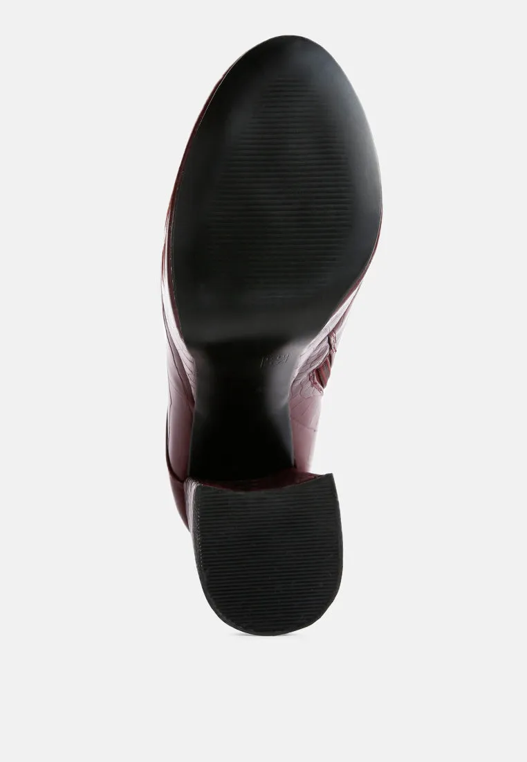 magdalene croc high heel patform boots