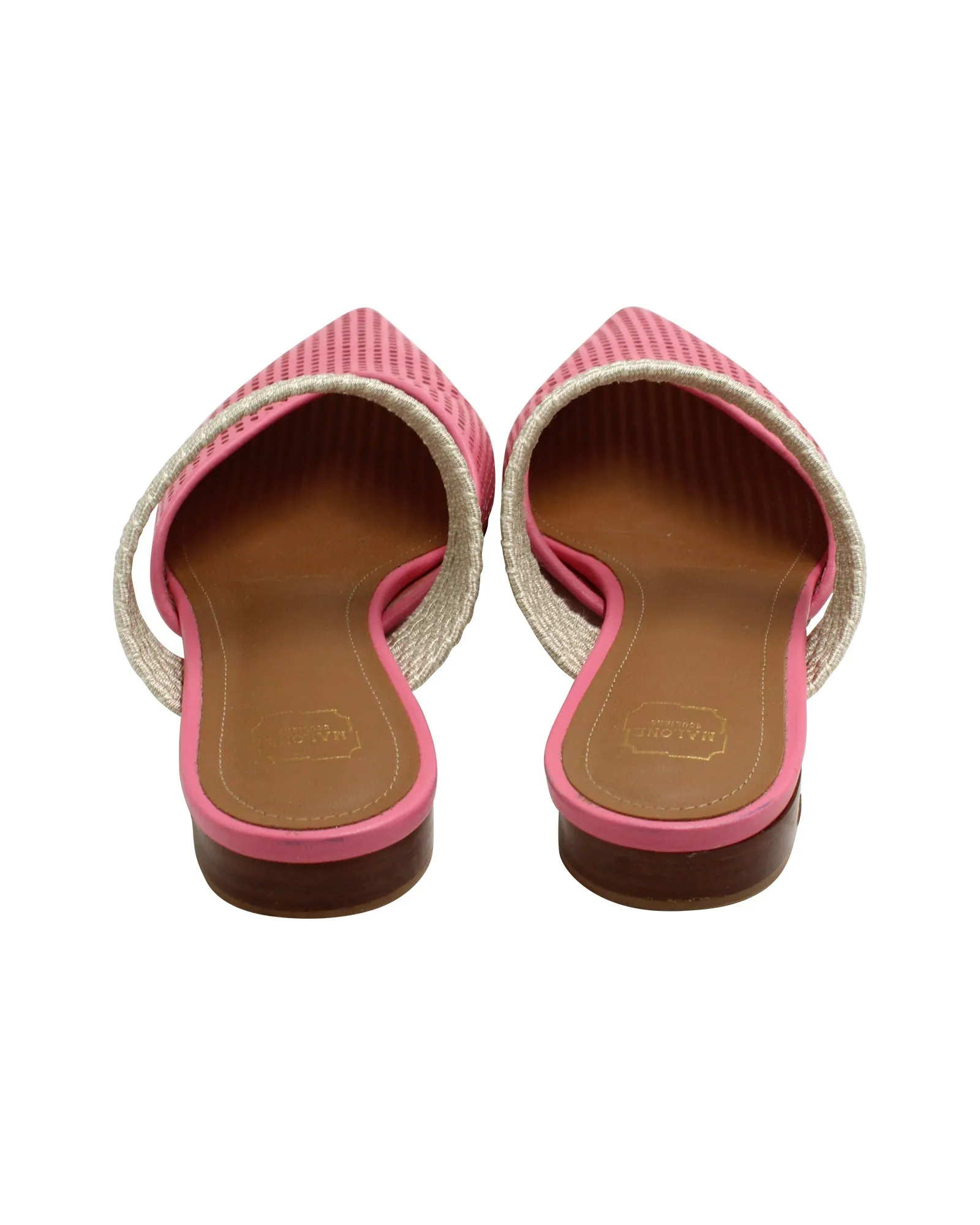 Malone Souliers Maisie Flat Mules in Pink Leather
